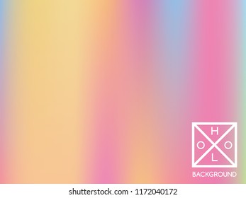 Holographic background. Holo sparkly cover. Abstract soft pastel colors backdrop. Trendy creative vector cosmic gradient. Mesh holographic foil. Creative neon template for banner. Vibrant print.