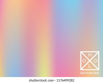 Holographic background. Holo sparkly cover. Abstract soft pastel colors backdrop. Trendy creative vector cosmic gradient. Mesh holographic foil. Creative neon template for banner. Vibrant print.