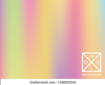 Holographic background. Holo sparkly cover. Abstract soft pastel colors backdrop. Trendy creative vector cosmic gradient. Mesh holographic foil. Creative neon template for banner. Vibrant print.