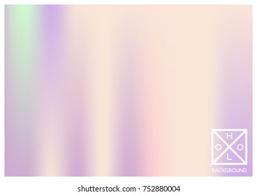 Holographic background. Holo sparkly cover. Abstract soft pastel colors backdrop. Trendy creative vector cosmic gradient. Mesh holographic foil. Creative neon template for banner. Vibrant print.