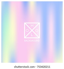 Holographic background. Holo sparkly cover. Iridescent gradient. Abstract soft pastel colors backdrop. Trendy creative vector. Mesh holographic foil. Creative neon template for banner. Vibrant print.