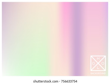 Holographic background. Holo sparkly cover. Abstract soft pastel colors backdrop. Trendy creative vector cosmic gradient. Mesh holographic foil. Creative neon template for banner. Vibrant print.