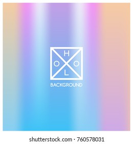 Holographic background. Holo sparkly cover. Iridescent gradient. Abstract soft pastel colors backdrop. Trendy creative vector. Mesh holographic foil. Creative neon template for banner. Vibrant print.