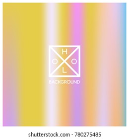 Holographic background. Holo sparkly cover. Iridescent gradient. Abstract soft pastel colors backdrop. Trendy creative vector. Mesh holographic foil. Creative neon template for banner. Vibrant print.