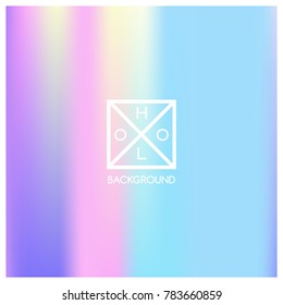 Holographic background. Holo sparkly cover. Iridescent gradient. Abstract soft pastel colors backdrop. Trendy creative vector. Mesh holographic foil. Creative neon template for banner. Vibrant print.