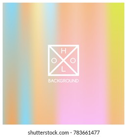 Holographic background. Holo sparkly cover. Iridescent gradient. Abstract soft pastel colors backdrop. Trendy creative vector. Mesh holographic foil. Creative neon template for banner. Vibrant print.