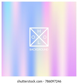 Holographic background. Holo sparkly cover. Iridescent gradient. Abstract soft pastel colors backdrop. Trendy creative vector. Mesh holographic foil. Creative neon template for banner. Vibrant print.