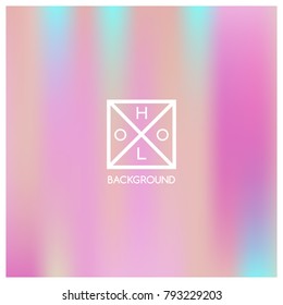 Holographic background. Holo sparkly cover. Iridescent gradient. Abstract soft pastel colors backdrop. Trendy creative vector. Mesh holographic foil. Creative neon template for banner. Vibrant print.