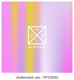 Holographic background. Holo sparkly cover. Iridescent gradient. Abstract soft pastel colors backdrop. Trendy creative vector. Mesh holographic foil. Creative neon template for banner. Vibrant print.