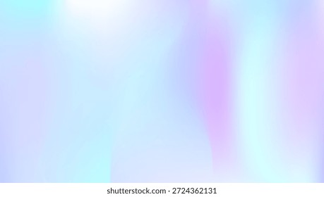 Holografischer Hintergrund. Irisierender Farbverlauf. Farbverlauf violett unscharf Pop futuristische Illustration. Flüssiges Licht. Pastellfolie. Neonbanner. Abstrakte Textur. violetter holografischer Hintergrund