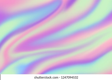Holographic background. Iridescent hologram texture. Holography chrome foil colors. Abstract vector backdrop