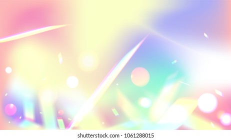 Holographic Background with Light Glitch Effect. Iridescent Background. 
  Creative Festive Backdrop with Sunshine Glare. 
Mesh Holographic Foil Backdrop.  Trendy Hologram Vector Background