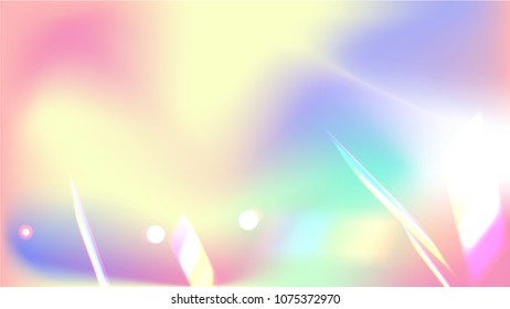 Holographic Background with Light Glitch Effect. Iridescent Background. 
  Creative Festive Backdrop with Sunshine Glare. 
Mesh Holographic Foil Backdrop.  Trendy Hologram Vector Background