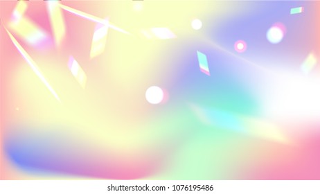 Holographic Background with Light Glitch Effect. Iridescent Background. 
  Creative Festive Backdrop with Sunshine Glare. 
Mesh Holographic Foil Backdrop.  Trendy Hologram Vector Background