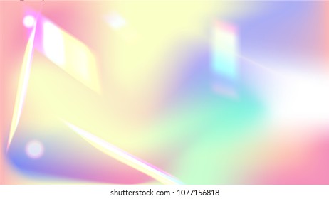 Holographic Background with Light Glitch Effect. Iridescent Background. 
  Creative Festive Backdrop with Sunshine Glare. 
Mesh Holographic Foil Backdrop.  Trendy Hologram Vector Background