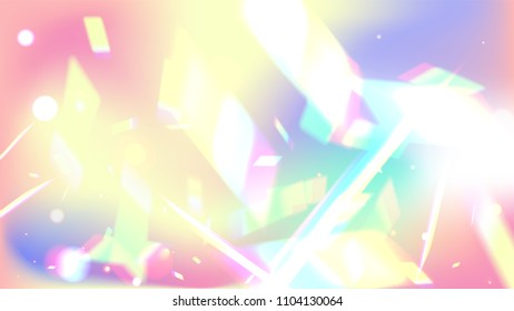 Holographic Background with Light Glitch Effect. Iridescent Background. 
 Vector Rainbow Gradient with Sunshine Glare. 
Mesh Holographic Foil Backdrop.  Trendy Hologram Vector Background