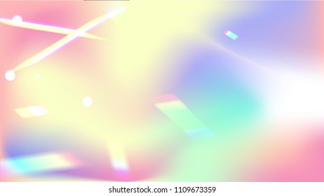 Holographic Background with Light Glitch Effect. Iridescent Background. 
  Creative Festive Backdrop with Sunshine Glare. 
Mesh Holographic Foil Backdrop.  Trendy Hologram Vector Background