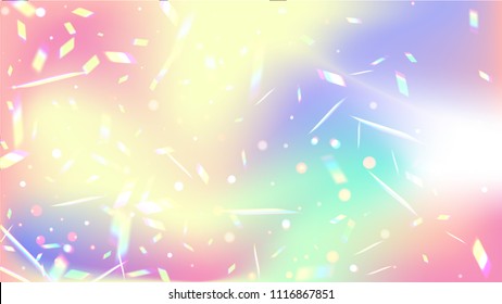 Holographic Background with Light Glitch Effect. Iridescent Background. 
 Vector Rainbow Gradient with Sunshine Glare. 
Mesh Holographic Foil Backdrop.  Trendy Hologram Vector Background