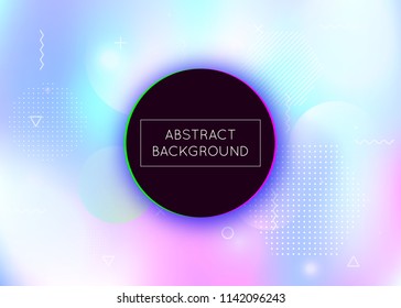 Holographic background with liquid shapes. Dynamic bauhaus gradient with memphis fluid elements. Graphic template for book, annual, mobile interface, web app. Trendy holographic background.