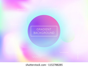 Holographic background with liquid shapes. Dynamic bauhaus gradient with memphis fluid elements. Graphic template for book, annual, mobile interface, web app. Hipster holographic background.