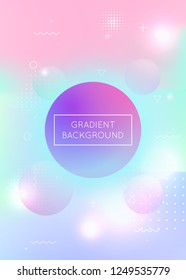 Holographic background with liquid shapes. Dynamic bauhaus gradient with memphis fluid elements. Graphic template for book, annual, mobile interface, web app. Trendy holographic background.
