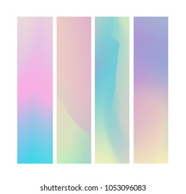 Holographic background of low-poly blurred gradient geometric figures and shapes – rectangle, isolated on white for logo and brand, postcards and invitations.