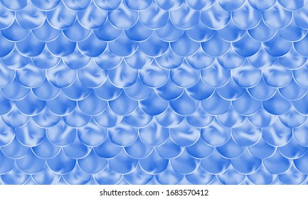 Holographic Background. Mermaid Scales. Fish Squama. Blue Holographic Pattern. Color Vector Illustration. Watercolor Background. Mermaid Scale Holographic Print.