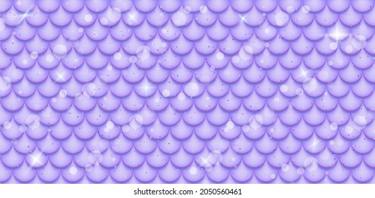 Holographic background with mermaid scales, magic stars and bubbles. A pattern with a mermaid's tail on a gradient. Marine underwater pattern. Vector