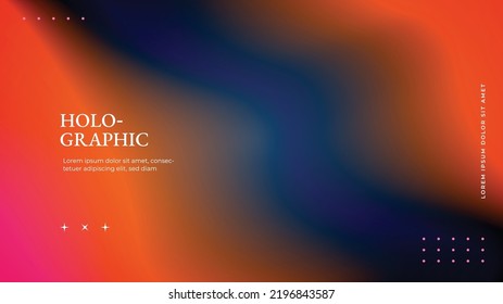 Holographic background. Minimalistic soft gradient background. 80s-90s style. Blurred texture rainbow color. Vector illustration