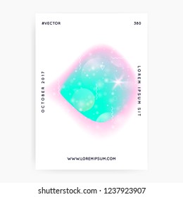 Holographic background. Princess gradient. Kawaii unicorn hologram. Fantasy cover. Creative universe banner. Holographic background with magic sparkles, stars and blurs for girl party invitation.