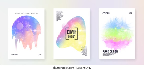 Holographic background. Princess gradient. Kawaii unicorn hologram. Spectrum universe banner. Fantasy set. Holographic background with magic sparkles, stars and blurs for girl party invitation.