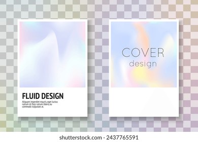 Fondo holográfico. Tapa degradada púrpura. Forma de arco iris. Folleto de prisma aislado. Pantalla de moda. Presentación iridiscente. Banner de plástico. Fondo holográfico rosa