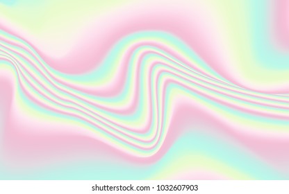 Holographic Background. Soft Abstract Texture in Pastel Colors Design. Trendy Holography for your Project Design Placards, Posters, Banners, Presentation, Brochure, Fashion, Cover. Wavy Gradient.