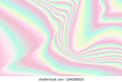 Holographic Background. Soft Abstract Texture in Pastel Colors Design. Trendy Holography for your Project Design Placards, Posters, Banners, Presentation, Brochure, Fashion, Cover. Wavy Gradient.
