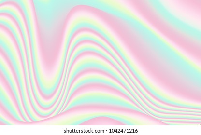 Holographic Background. Soft Abstract Texture in Pastel Colors Design. Trendy Holography for your Project Design Placards, Posters, Banners, Presentation, Brochure, Fashion, Cover. Wavy Gradient.