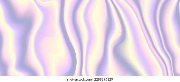 Holographic background. Spectrum gradient backdrop. Liquid metallic texture. Pastel unicorn colors blurred backdrop. Iridescent hologram effect wallpaper for cover, poster, banner. Vector illustration
