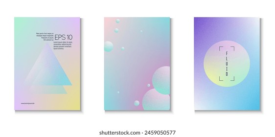 Holographic Background. Vibrant Placard. Gradient Design. Hologram Elements. Texture Triangle Shape. Purple Grainy 3d Set. Astronaut Bright Collection. Blue Holographic Background