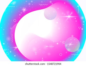 Holographic background with vibrant rainbow gradients. Dynamic fluid. Cosmos hologram. Graphic layout for poster, presentation and poster. Iridescent holographic background.