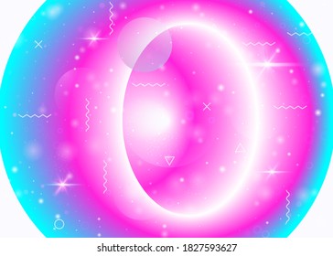 Holographic background with vibrant rainbow gradients. Dynamic fluid. Cosmos hologram. Design layout for cover, web app and brochure. Cute holographic background.