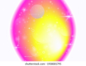 Holographic background with vibrant rainbow gradients. Dynamic fluid. Cosmos hologram. Design layout for mobile screen, mobile interface and poster. Retro holographic background.