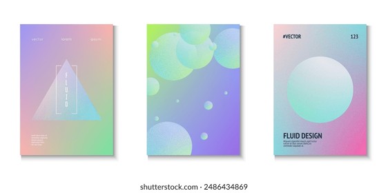 Holographic Background. Violet Noise 3d Set. Grainy Triangle Shape. Hologram Placard. Abstract Poster. Geometric Circle Collection. Creative Banner. Purple Holographic Background