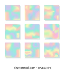 Holographic backgrounds. Abstract design elements. Vector illustration. Suitable for wrapping paper, scrapbooking, invitations and other design.