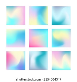 Holografische Hintergründe mit glatten mehrfarbigen Texturen. Pastel-trendige unscharfe Vorlage für Umschlag, Banner, Plakatdesign