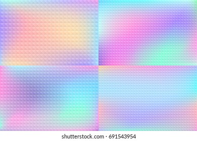 Holographic Backgrounds Set Smooth Multicolor Textures Stock Vector ...