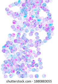 Holographic beads confetti placer vector background. Bright flickering spangle particles holiday glitter top view. Holiday confetti scatter glossy texture.