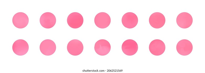 Holographic blue and pink circle gradients set. Neon sphere buttons.