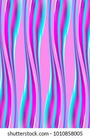 Holographic. Blue and Pink Mesh Waves in Holographic Style. Illustration. Futuristic Holography. Holographic Liquid for Banner, Brochure Design, Web, Cover. Futuristic Abstraction. Colorful Gel.