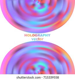 Holographic blurred background, neon color abstract design. Vector illustration