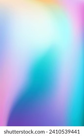 Holographic Blurred gradient teal blue yellow pink purple background. Colorful Blurred backdrop with place for text. Vector for your design, banner, poster