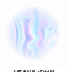 Holographic blurred round  translucent backdrop. Abstract  trendy banner template. Hologram texture. Premium quality. Modern vector  for mockup 
